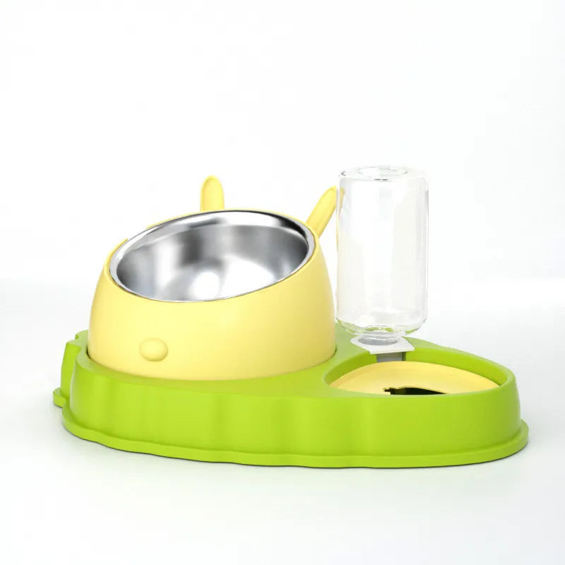 Durable dog feeding station with automatic water bowl. Ideal for pups & adult dogs. Easy to clean.