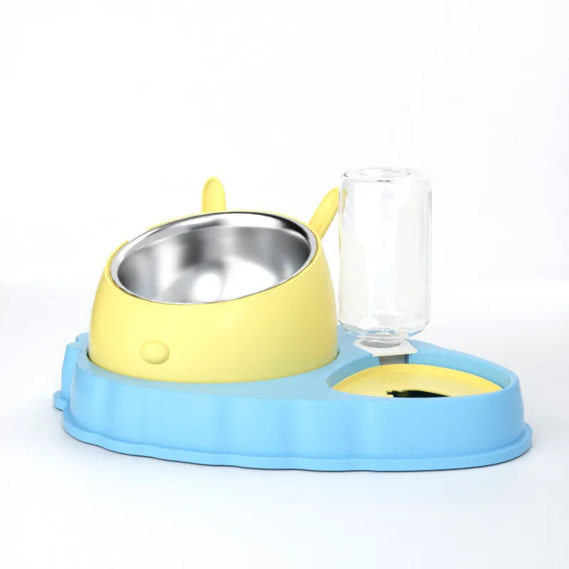 Convenient pet feeder and water station. Dishwasher-safe bowls ensure hygienic pet care.