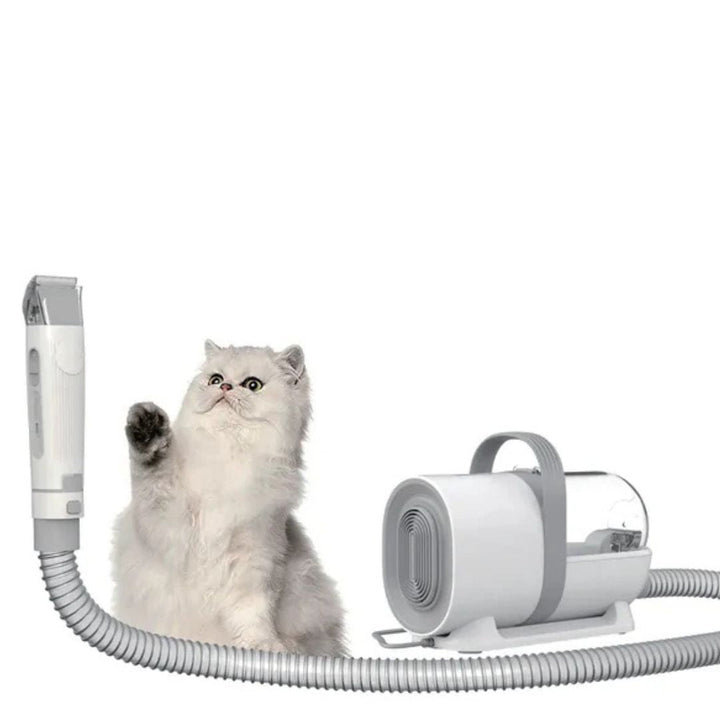 Pet hair clipper with integrated vacuum for dogs & cats. Clean, mess-free grooming & home pet care.