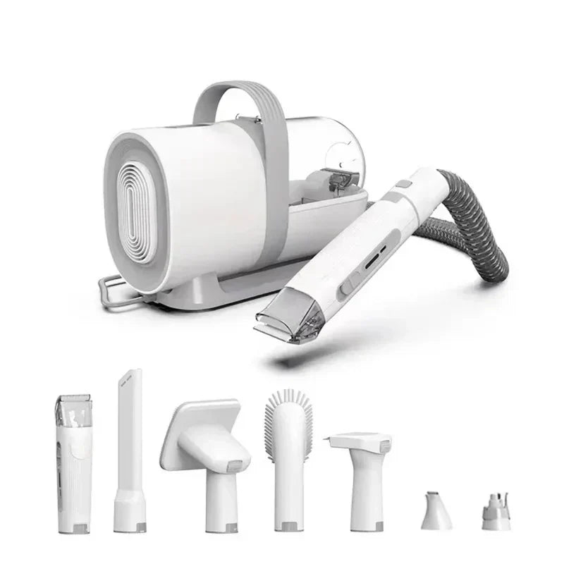 Quiet pet grooming kit: dog & cat hair trimmer with powerful vacuum. Easy, clean, professional home pet care.