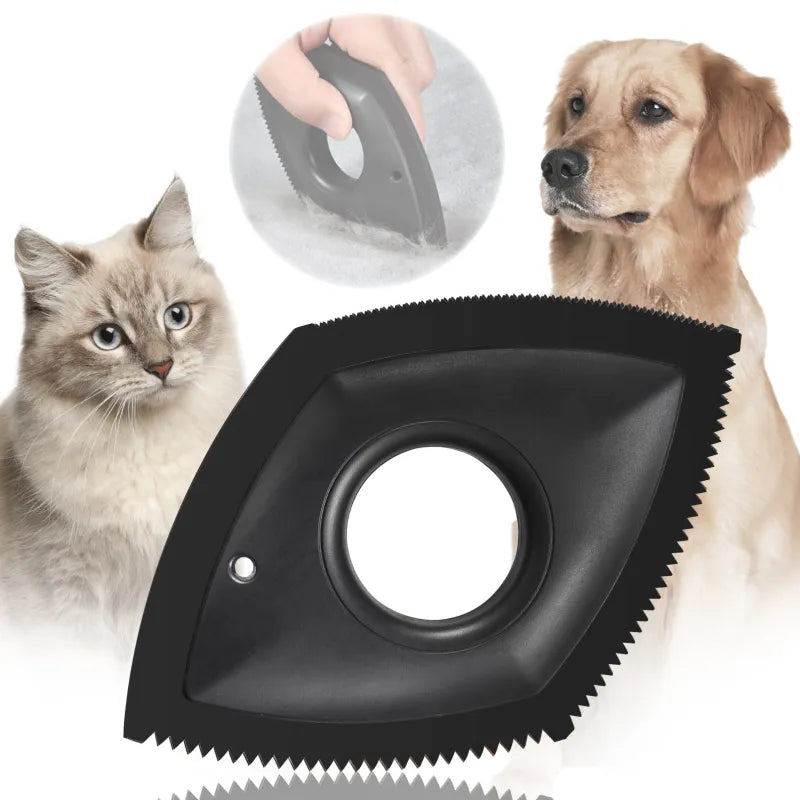 Ergonomic pet hair remover for easy, comfortable cleaning of furniture, clothes & car interiors. Efficient fur & lint tool.