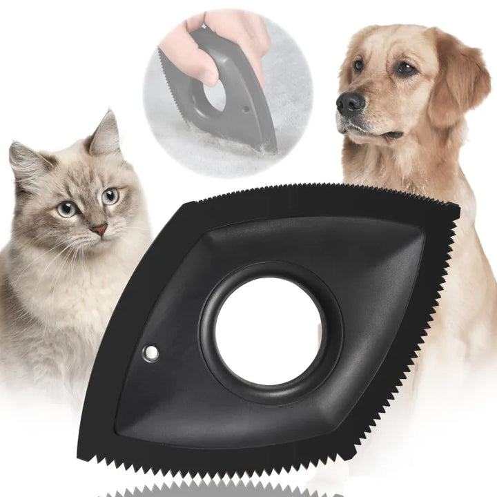 Ergonomic pet hair remover for easy, comfortable cleaning of furniture, clothes & car interiors. Efficient fur & lint tool.
