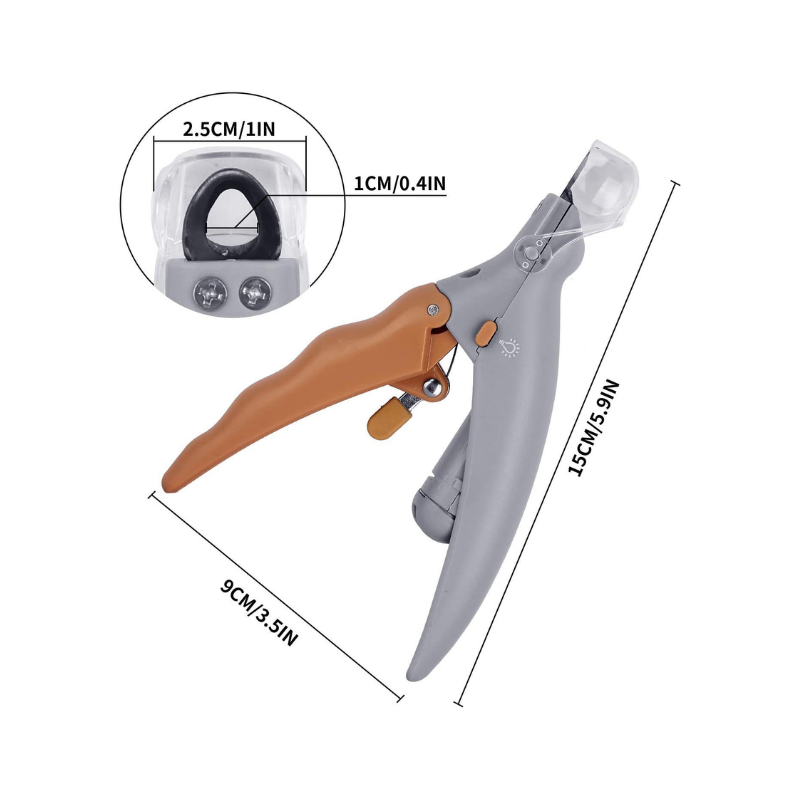 Ergonomic LED pet nail clippers for precise, safe grooming of dog & cat nails. Reduce stress with this tool.