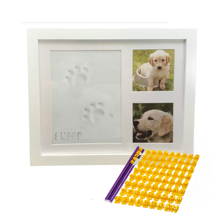 Cherish dog or cat paw print memories with this DIY keepsake frame kit. A heartfelt gift for pet owners.