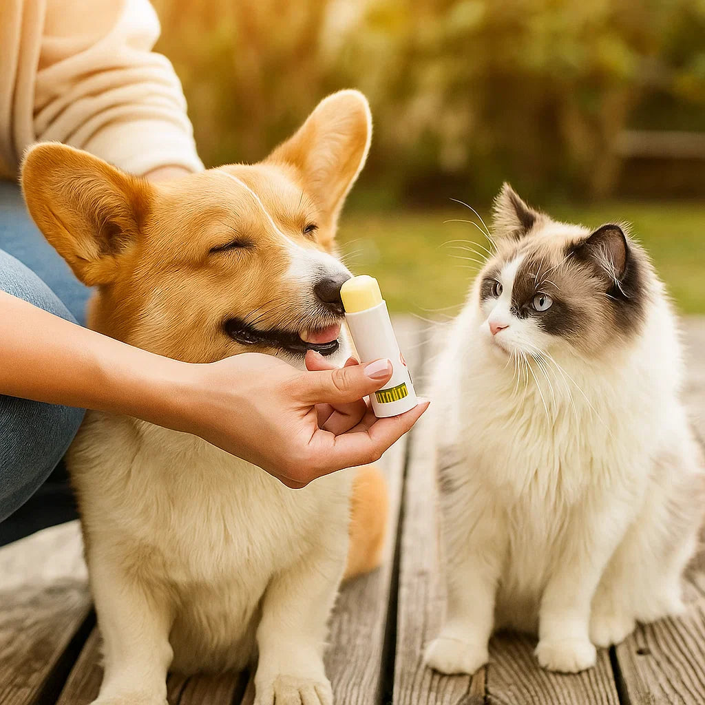 Easy-apply Paw & Nose Balm Stick for dry, cracked pet skin. Natural relief for dogs, cats, and more.
