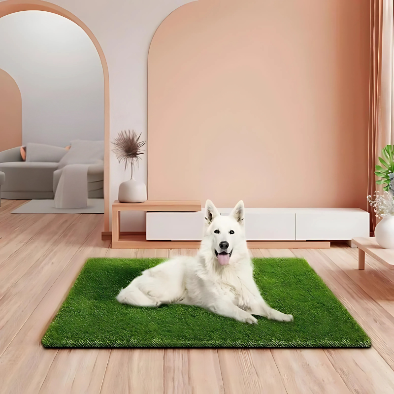 Pet's Premium artificial grass mat for indoor/outdoor dog potty training. Durable, easy-clean synthetic turf.