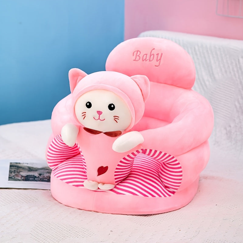 Fun and safe soft baby chair, offering comfortable back support for infants. Essential sitting aid.