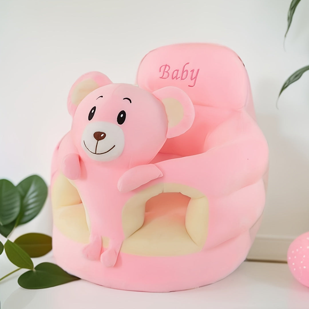 Developmental baby chair with secure back support, assisting infants in their first sitting moments.