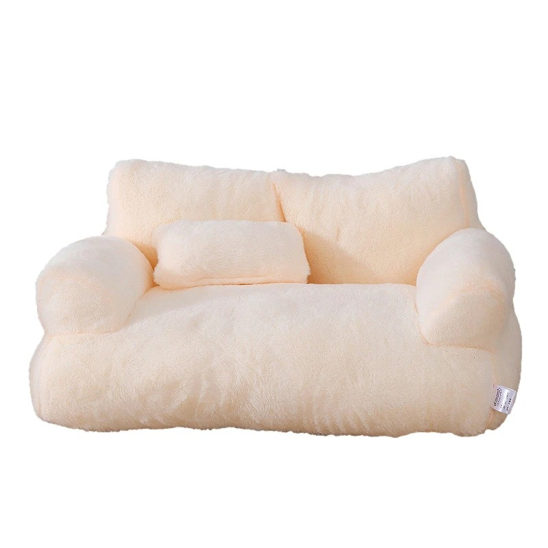 Stylish beige luxury pet sofa bed, a comfortable piece of pet furniture for dogs & cats.
