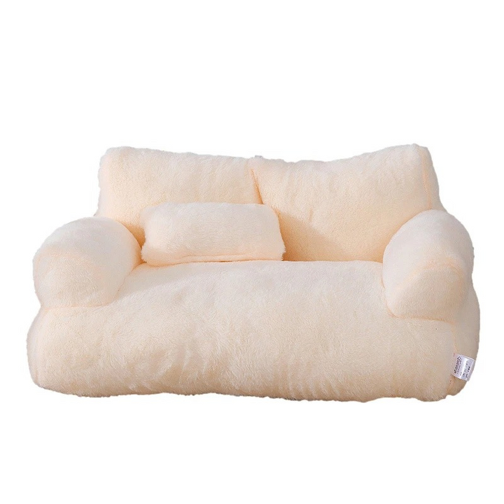 Stylish beige luxury pet sofa bed, a comfortable piece of pet furniture for dogs & cats.