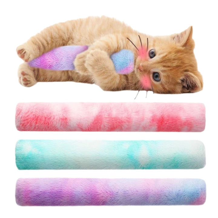 Plush catnip pillow toy for stress relief & interactive play. A fun pet accessory for feline entertainment.