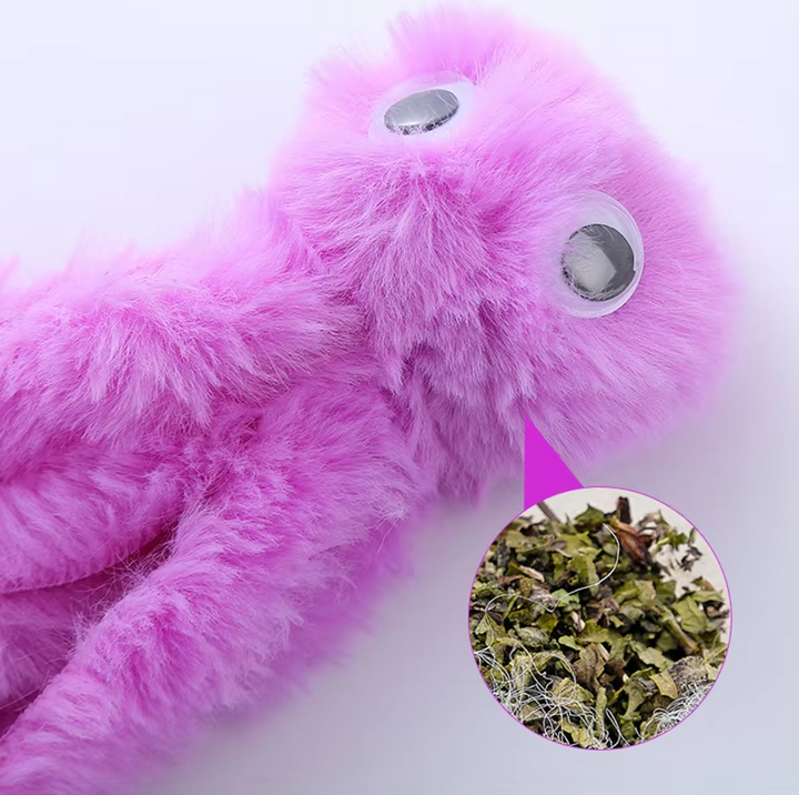 Soft plush octopus cat toy with eight wiggling tentacles, infused with catnip for stimulating pet enrichment.