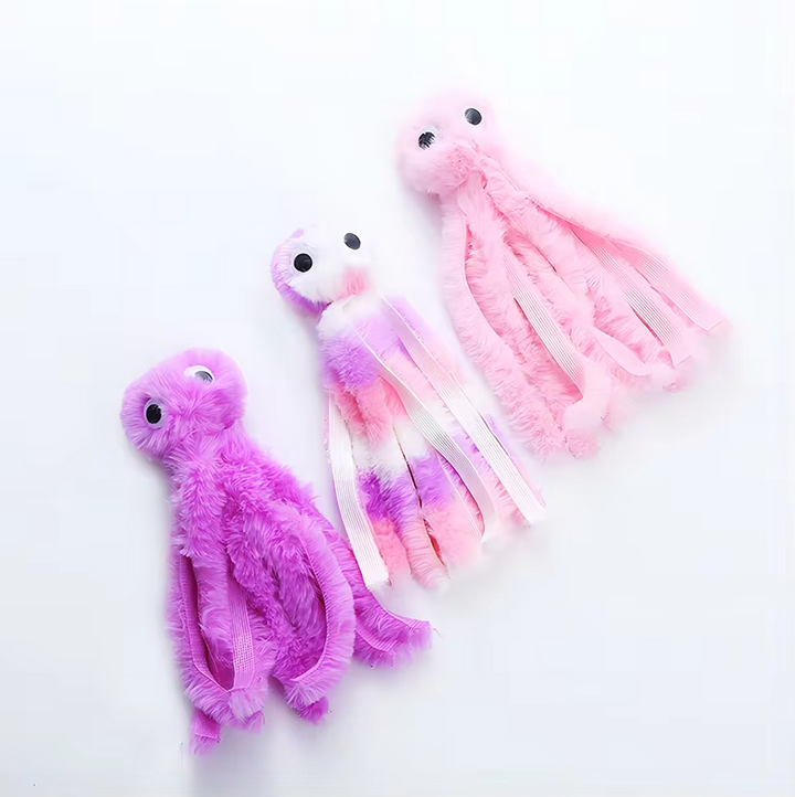 Cat's Plush Octopus Toy with Catnip & Wiggling Tentacles, offering playful pet enrichment & stimulating fun.
