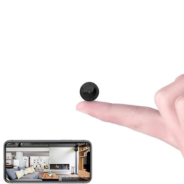 Portable 1080P WiFi security camera with night vision & motion detection for discreet home surveillance.