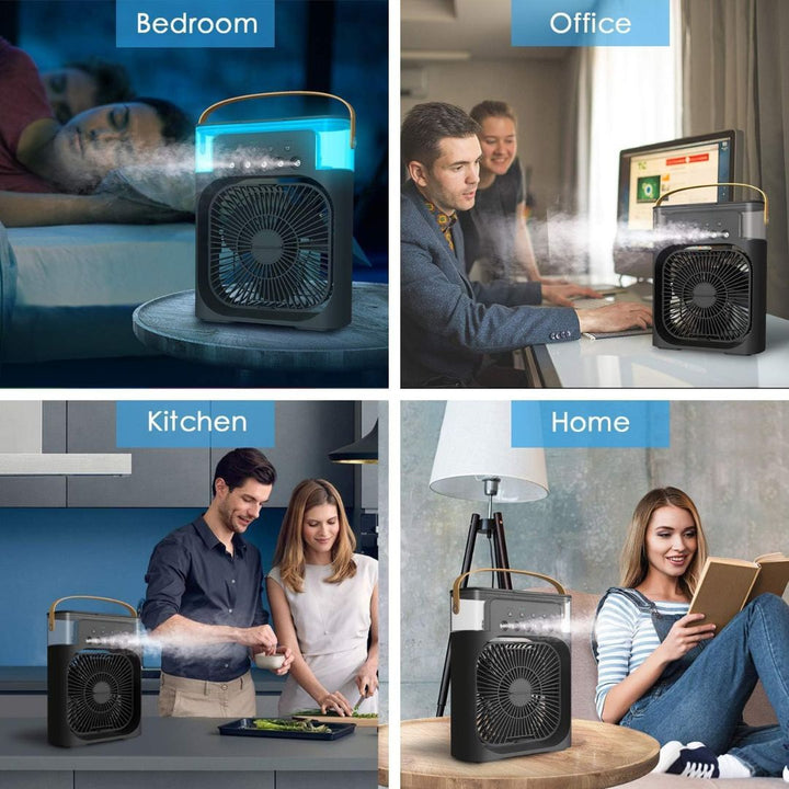 Unisex 3-in-1 portable air cooler & humidifier for improved air quality.