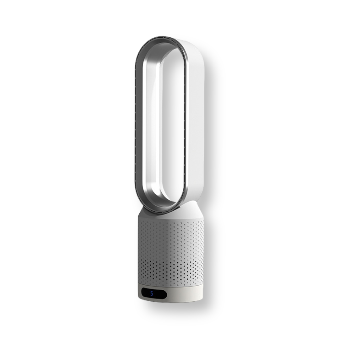 Portable 3-in-1 air cooler & purifier for home, office. Quiet, bladeless personal cooling fan.