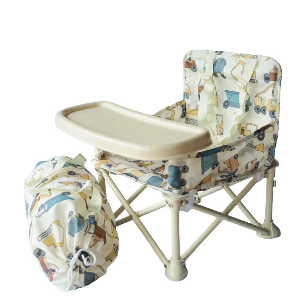 Lightweight, portable baby travel chair with 5-point harness; perfect outdoor picnic or booster seat for toddlers.