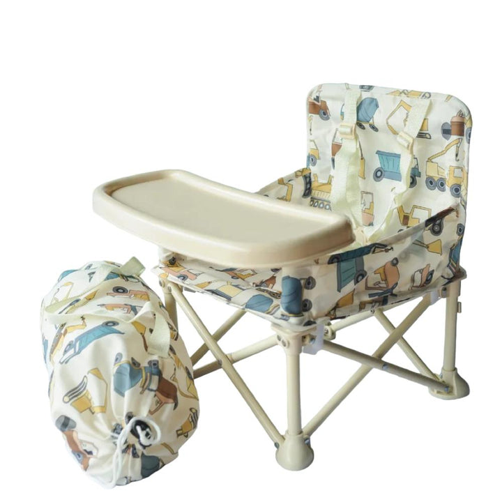 Lightweight, portable baby travel chair with 5-point harness; perfect outdoor picnic or booster seat for toddlers.