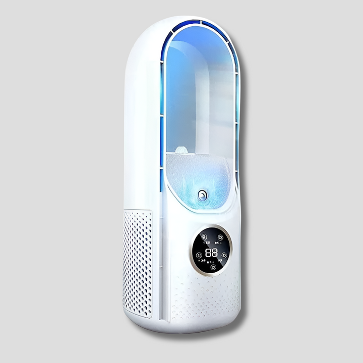 Bladeless fan for personal cooling, small air conditioner for home and office desk use