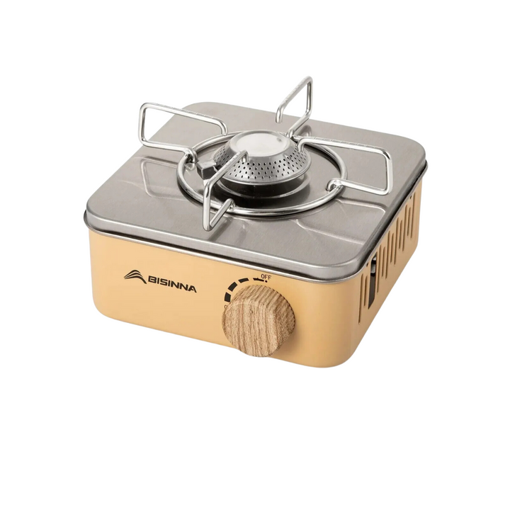 Compact camp stove, gas-powered, perfect for backpacking and any outdoor kitchen setup.