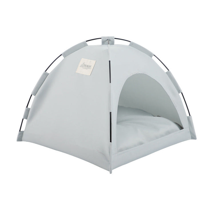 Cat's Cooling Comfort Tent, a portable & breathable pet bed. Ideal indoor/outdoor cat house hideaway for pets.