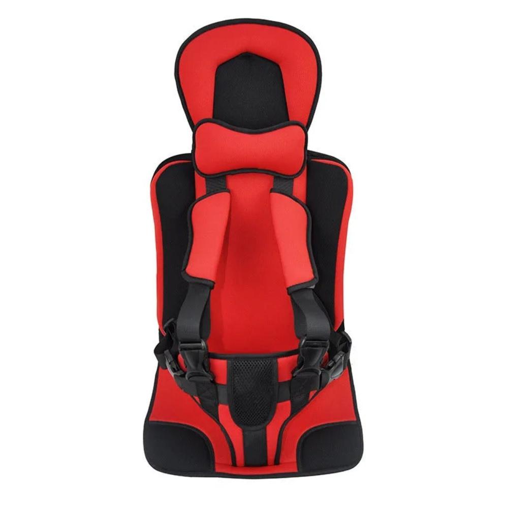 Portable child travel cushion seat for suitcases, essential baby/toddler travel gear for airports & family trips.