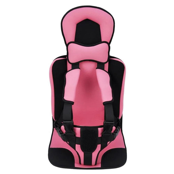 Child safety travel cushion seat, easily attaches to suitcases, a portable stroller alternative for toddlers.