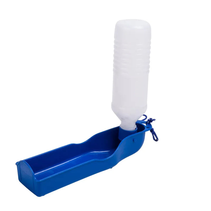 Compact portable dog water bottle featuring a built-in bowl for quick and easy hydration.
