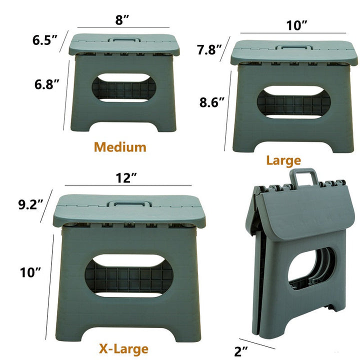 Unisex folding step stool with handle for adults, lightweight and convenient for kitchen or home tasks.