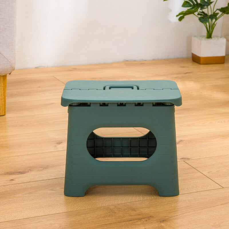 Easy-to-use folding step stool with handle, portable for kids and adults, great for home, kitchen, and bathroom.