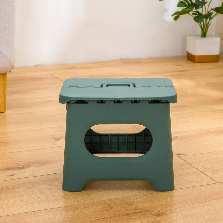 Easy-to-use folding step stool with handle, portable for kids and adults, great for home, kitchen, and bathroom.