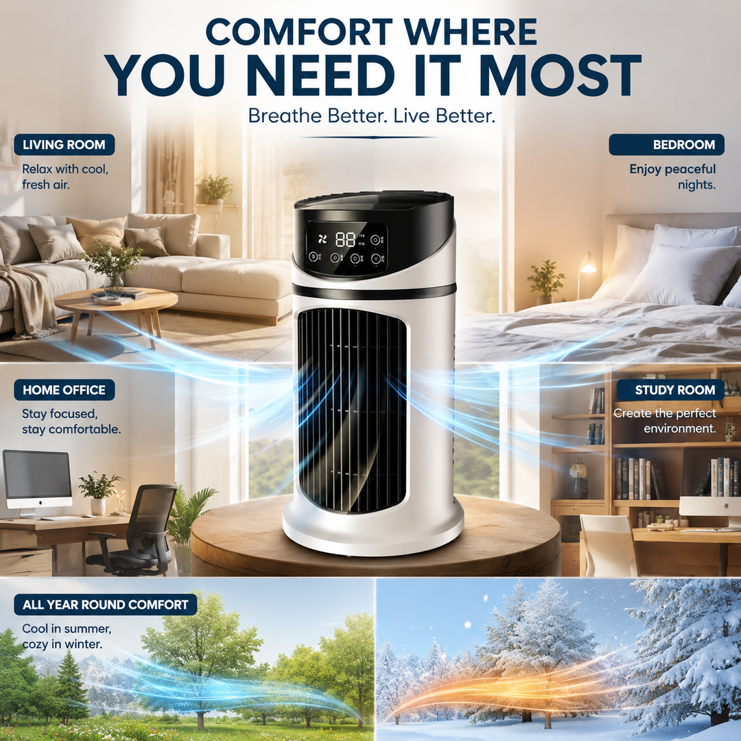Energy-efficient personal room cooler provides summer comfort for your personal space.