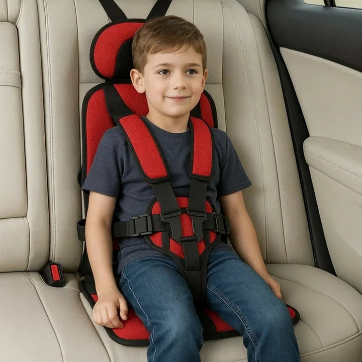Lightweight portable booster car seat for toddlers. Essential travel safety accessory for kids on the go.
