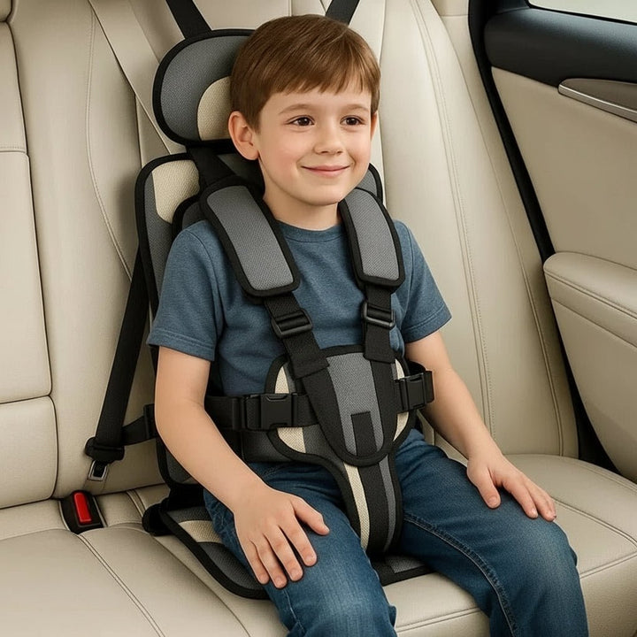 On-the-go travel booster seat. This lightweight portable car seat is ideal for kids' safety & convenience.