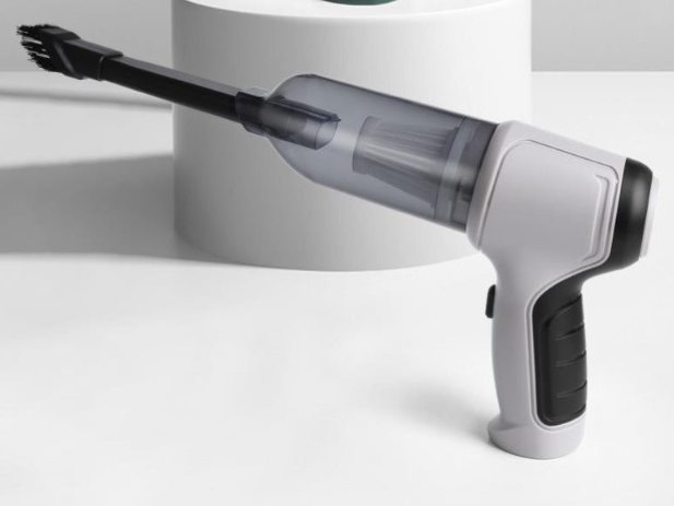 Handheld portable car vacuum, USB rechargeable for convenient energy-efficient cleaning anywhere.