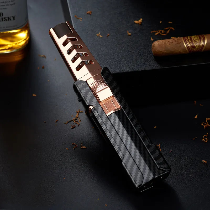 Unisex powerful jet lighter, versatile windproof torch for camping, cigars, and culinary tasks.