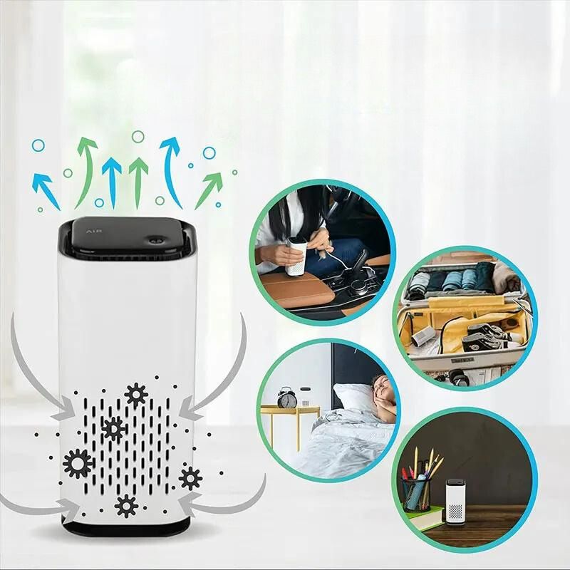 Powerful pet air purifier & odor eliminator for a fresh, clean home. Filters dander, ideal for cat & dog owners.