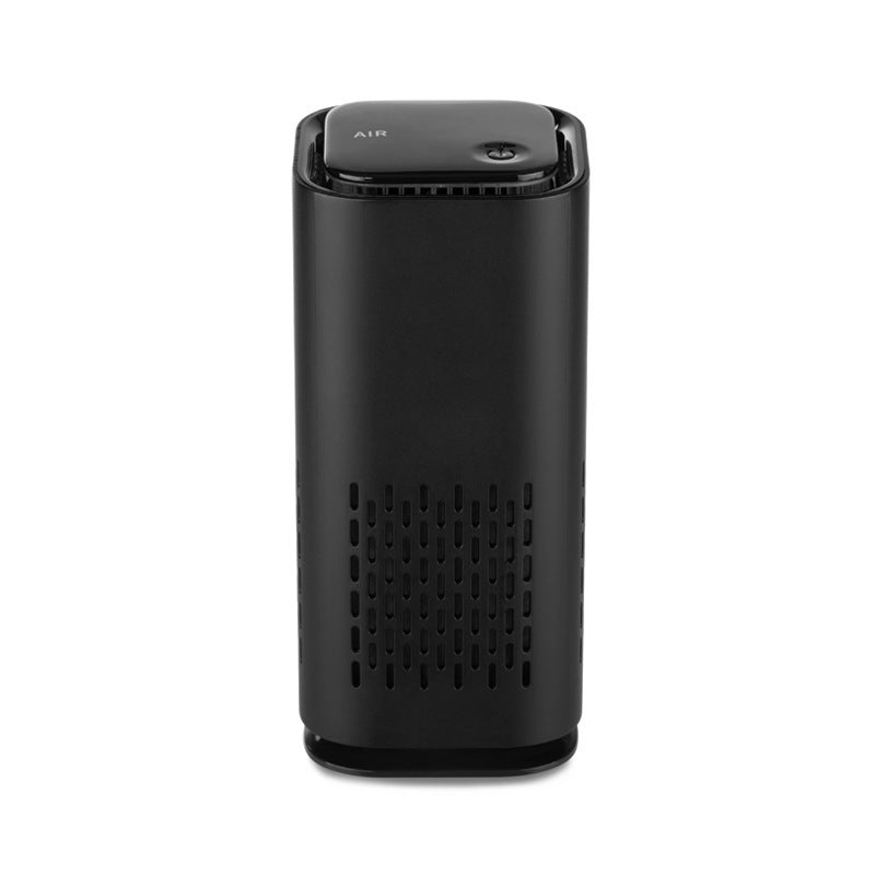 Compact pet air purifier & odor eliminator on a table, providing quiet air purification for a healthy pet home.