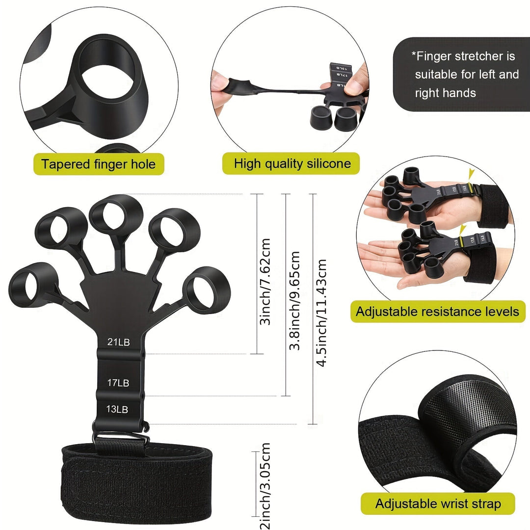 Hand exercise ball & training ring from PowerGrip 5-in-1 set, great for rehabilitation & musicians.