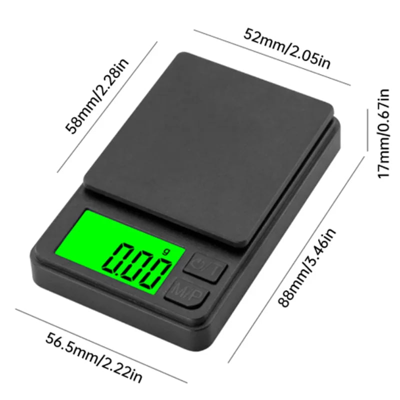 Portable digital food scale for accurate weighing of ingredients. Compact precision gram scale for kitchen use.