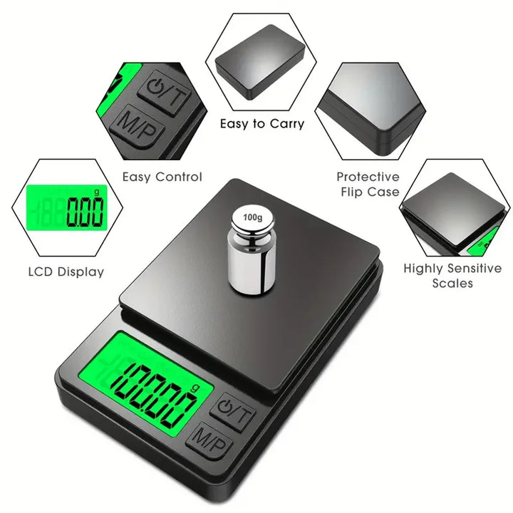 High-precision digital pocket scale for accurate weighing. Gram scale for precise measurements of small items.