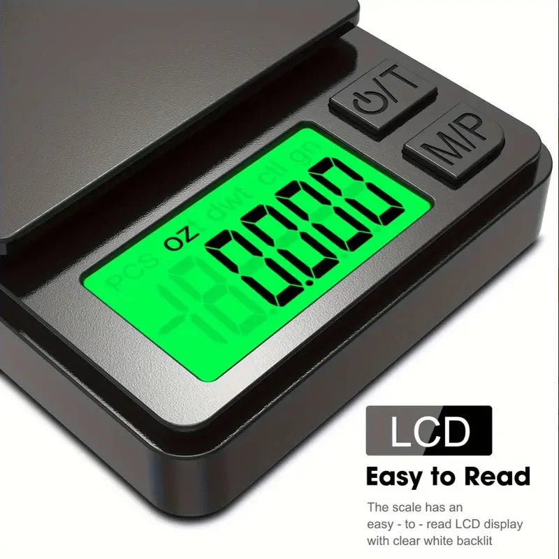 Travel-friendly digital gram scale. Portable precision pocket scale for accurate weighing on trips and vacations.