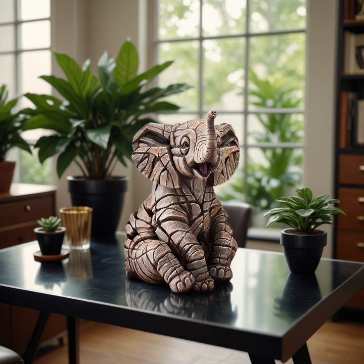 Prehistoric creature statue with a mystical glow, a captivating home accent and resin sculpture.