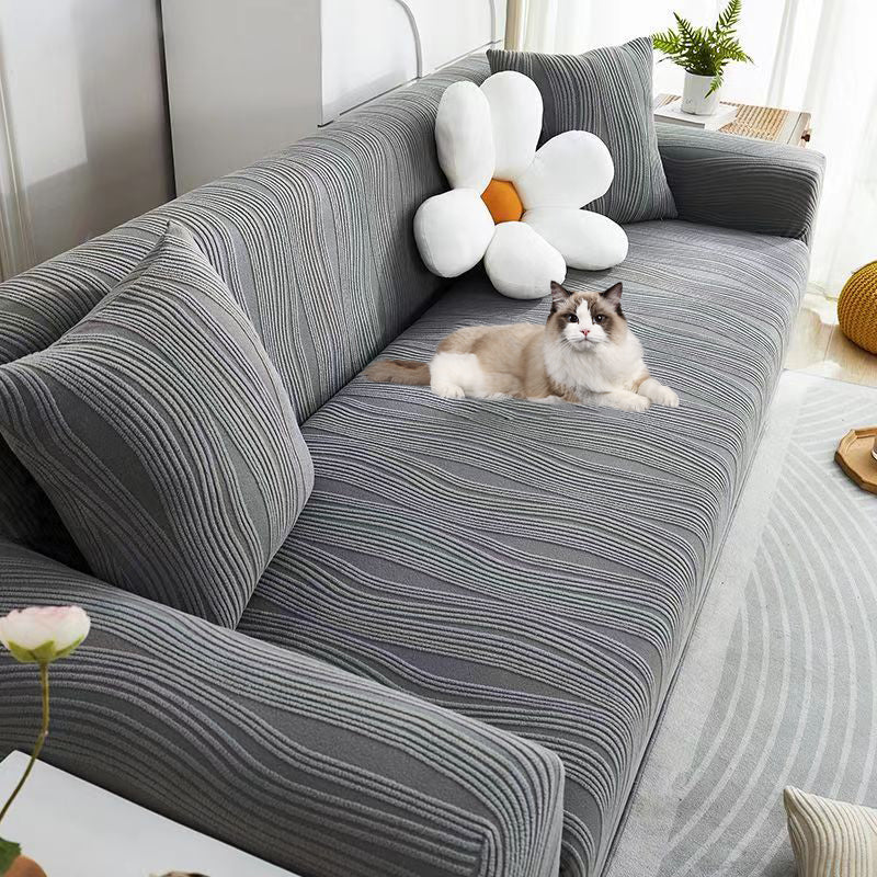 Premium Jacquard sofa cover, stretch, anti-scratch furniture protector for living room.