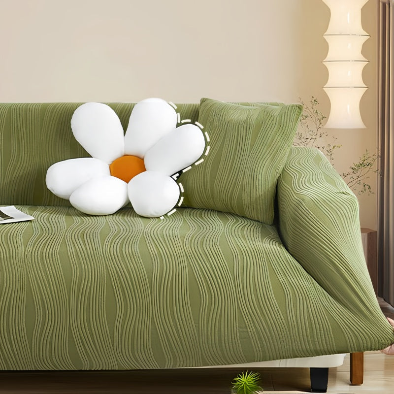 Anti-scratch jacquard sofa slipcover, stretch, easy to install, contemporary design.