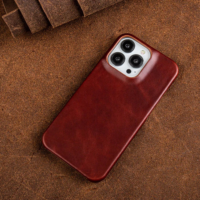 Elegant leather iPhone case, offering reliable impact resistance & a premium feel.