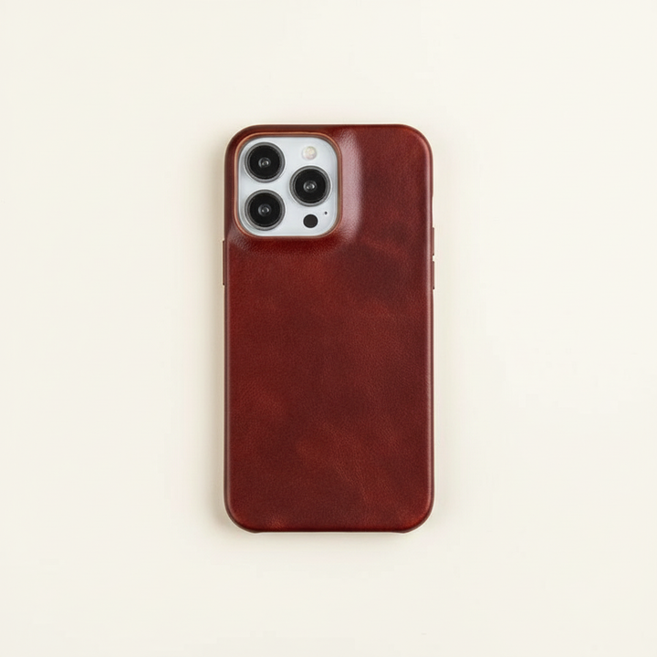 Everyday protection: durable leather iPhone case with shock-absorbing technology.