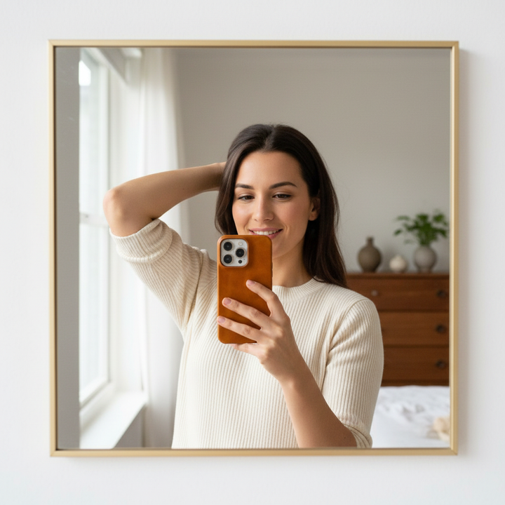 Sleek & protective iPhone case: premium leather, shockproof design, slim fit.