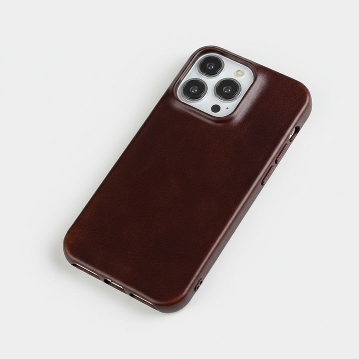 Impact-resistant leather iPhone cover, offers advanced protection & a stylish look.
