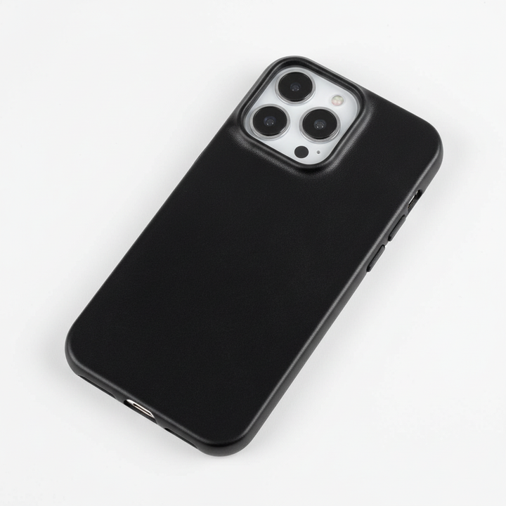 Genuine leather iPhone case with soft-touch finish & robust shock-absorbing defense.